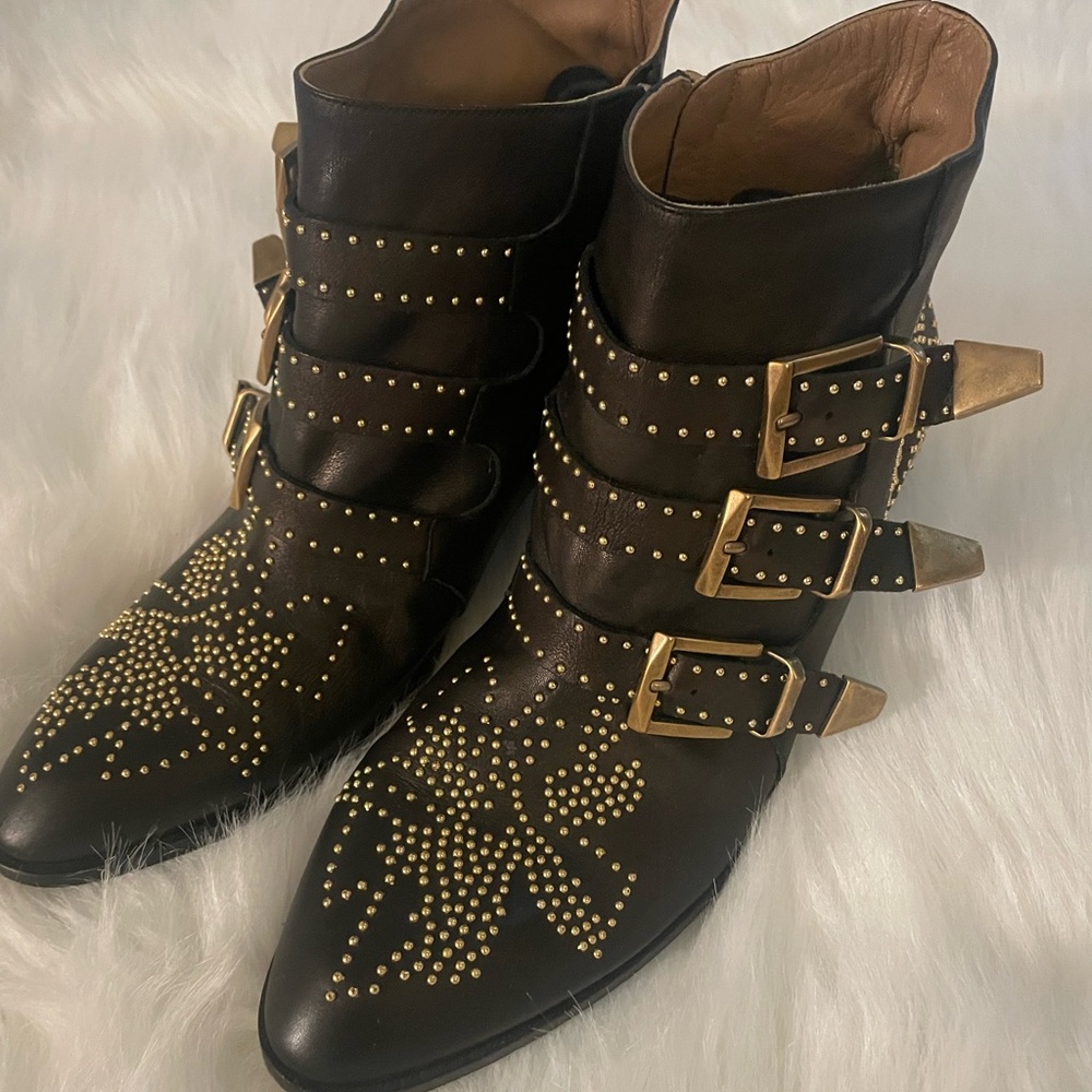 Chloé Black leather Susanna boots